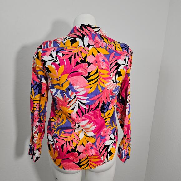 Ruby Rd Tropical Fern Print Wrinkle Resistant Shirt - 14P - Picture 6 of 10